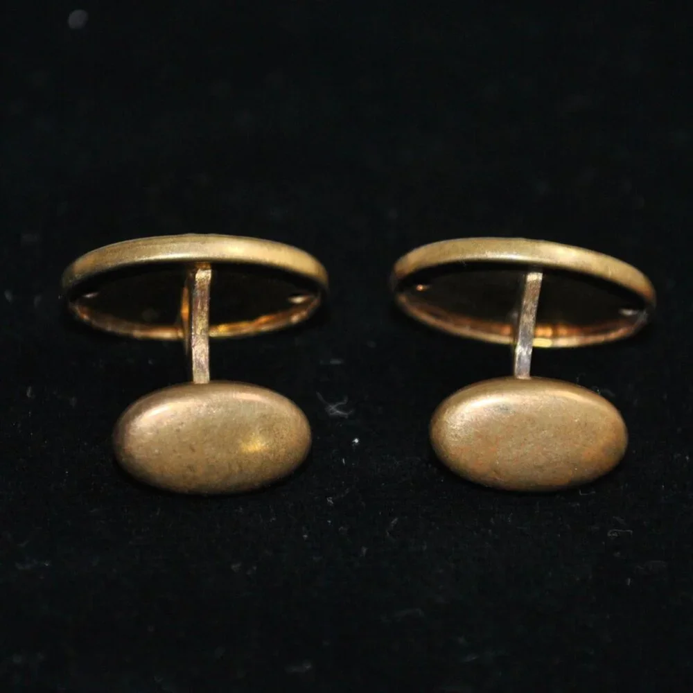 Antique Oval Cufflinks with Unique Design